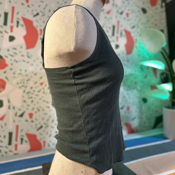 Mollusk Hemp Ribbed Tank Top True Green - L - Picture 4 of 4